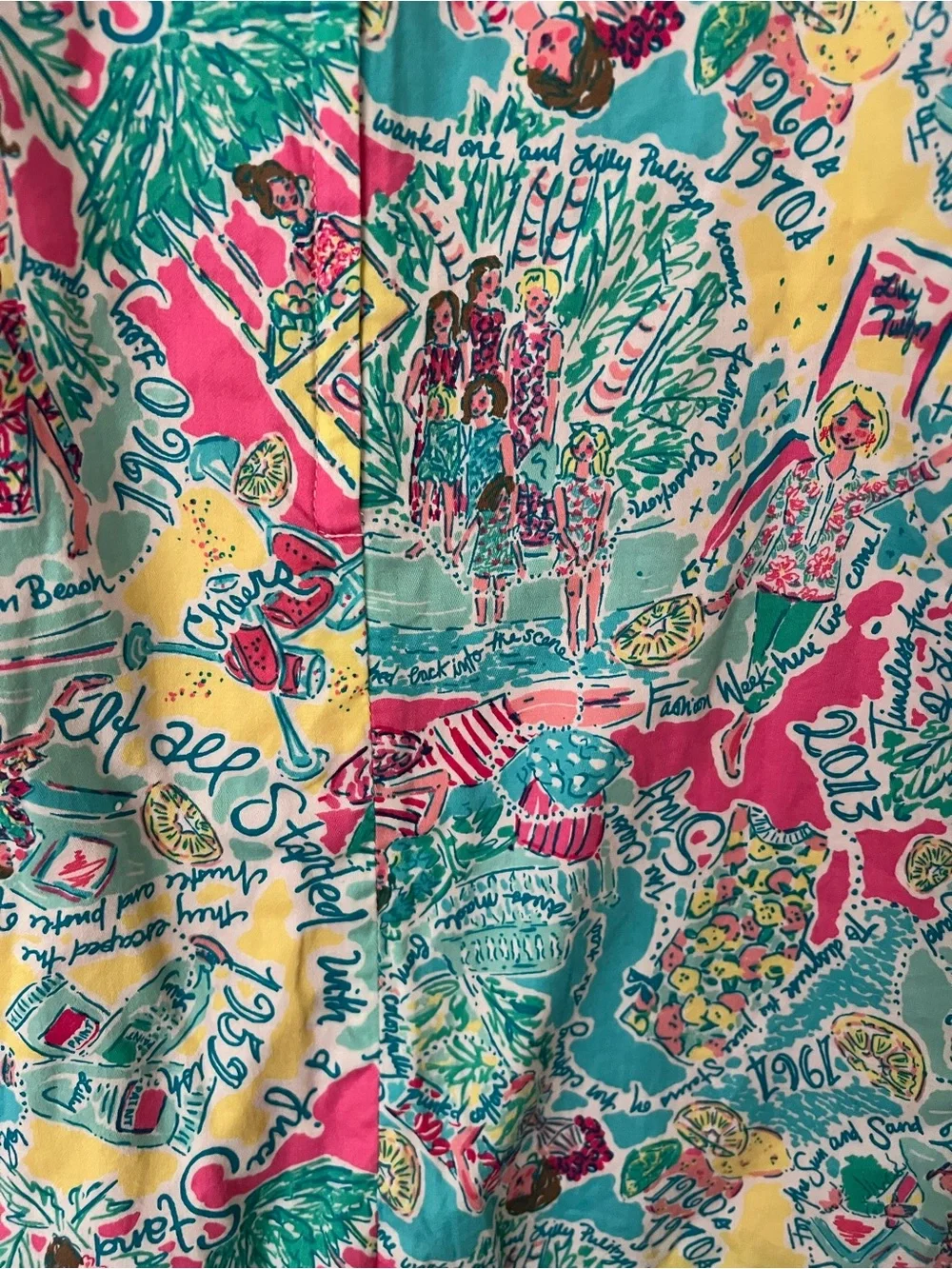 Lilly Pulitzer | Girls' Tropical Print Shift Dress Turquoise Pink Yellow Sz 6 - Picture 7 of 12